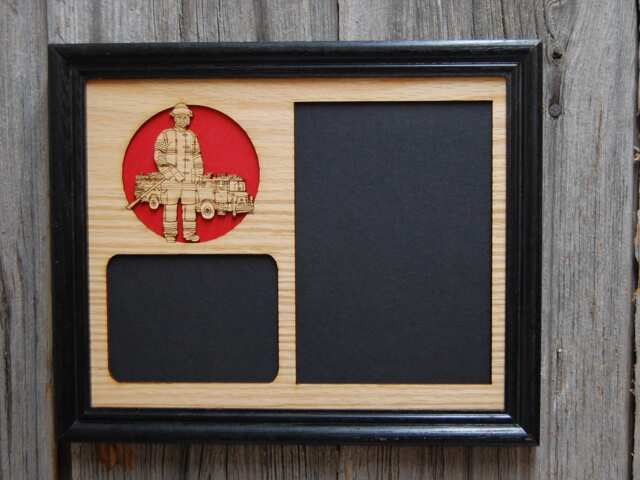 Firefighter Picture Frame - 8x10 Holds 5x7 & 3.5x4.5 Photos Fire Department Photo - image 1