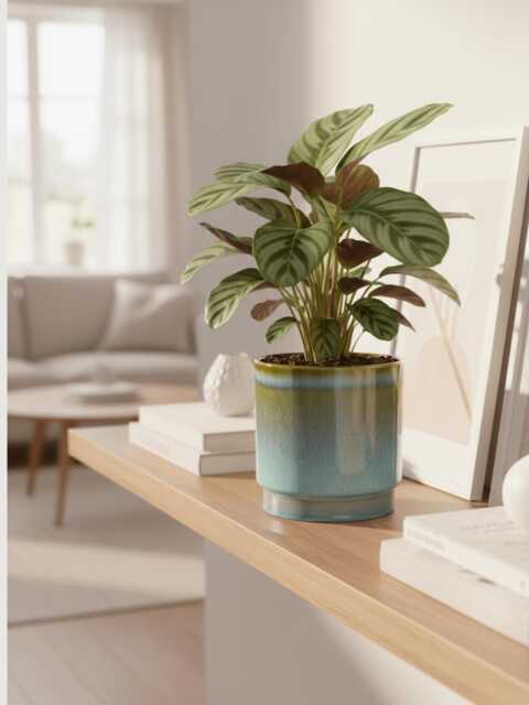Sense Handmade Reactive Glaze Plant Pot Jade Blue Ceramic Planter, Multiple Sizes, Cylinder Plant Pot, D21cm-D29cm, Christmas Gift - image 1