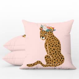 Outdoor Pillows - Weatherproof Garden Cushions Amur Floral Leopard Boho Design Light Pink Decorative Waterproof Home Decor - thumbnail 1