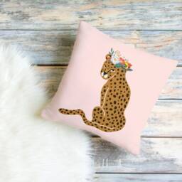 Outdoor Pillows - Weatherproof Garden Cushions Amur Floral Leopard Boho Design Light Pink Decorative Waterproof Home Decor - thumbnail 2