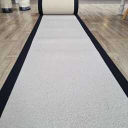 Grey Berber Stair Runner With Stitched Black Taped Edge - thumbnail 4