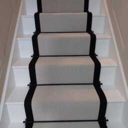 Grey Berber Stair Runner With Stitched Black Taped Edge - thumbnail 2