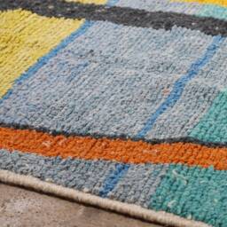 Handmade Wool Moroccan Rug Abstract Multicolored Berber Carpet - thumbnail 4