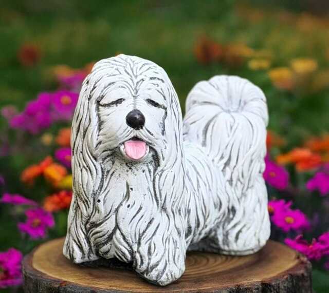 Realistic Shih Tzu Statue Concrete Dog Sculpture Outdoor Figurine Cement Ornament Memorial Pet Decor Handmade Art - image 1