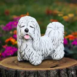 Realistic Shih Tzu Statue Concrete Dog Sculpture Outdoor Figurine Cement Ornament Memorial Pet Decor Handmade Art - thumbnail 3