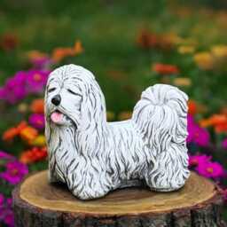 Realistic Shih Tzu Statue Concrete Dog Sculpture Outdoor Figurine Cement Ornament Memorial Pet Decor Handmade Art - thumbnail 2
