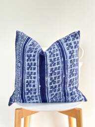Indigo Neutral Tribal Hemp Hand Woven Natural Dye Color Lumbar Pillow Cover - thumbnail 1
