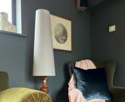 Grey Cone Lampshade Extra Tall Lampshade, Silver Grey Cotton
