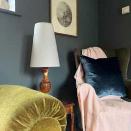 Grey Cone Lampshade Extra Tall Lampshade, Silver Grey Cotton - thumbnail 3