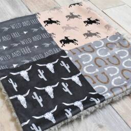 Cowboy Lovey - Horse Western Mini Blanket Baby Gift Security - thumbnail 2