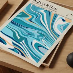 Astrology Print - Aquarius Poster Gifts Zodiac Tarot Art - thumbnail 3
