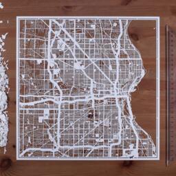 Paper Cut Map Milwaukee 12??12 In. Art Ideal Gifts - thumbnail 1