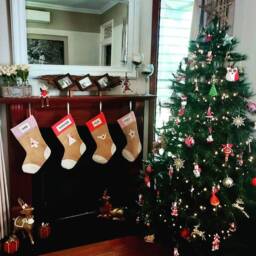 Personalised Family Christmas Stocking - Handmade Hessian Holiday Stockings Custom Tree Star Angel Dove Large - thumbnail 4