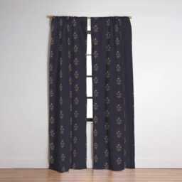 Blackout Window Curtains, Boho Floral Block Print, Navy Sage Burgundy, One Piece Panel, Nursery Curtain, Treatment, Baby Girl - thumbnail 3