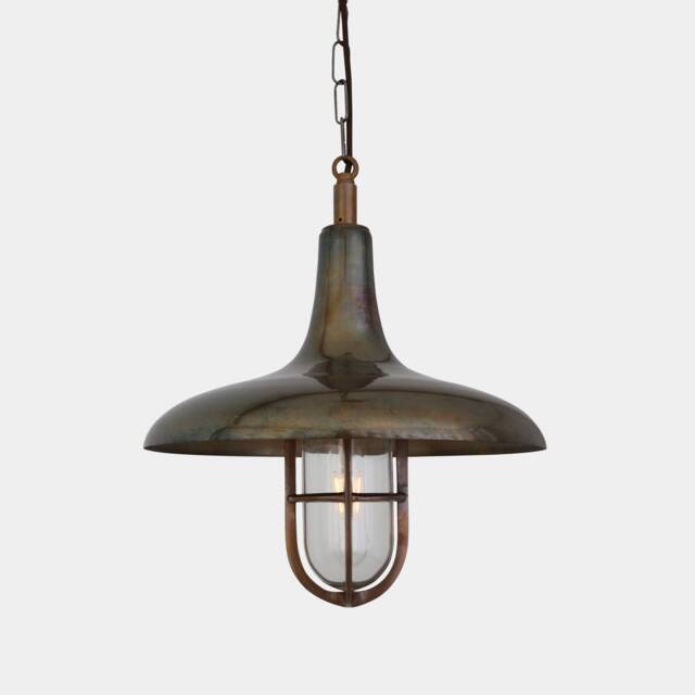 Mira Brass/Glass Nautical Pendant Light 12.2'' - 31cm Ip65 - image 1