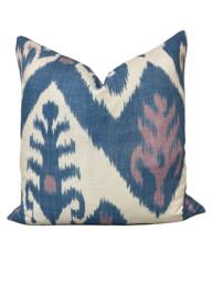 Thibaut Indies Ikat Lavender & French Blue Cushion Cover Pillow Double Sided - thumbnail 1