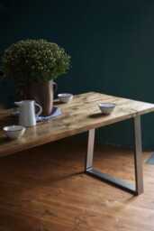 Rustic Reclaimed Wood Dining Table & Bench British Steel Legs, Handmade in UK