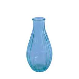 Vintage Fluted Glass Bud Vase 14cm - Colour Choice Wedding Event Table Centrepiece Flower Displays - thumbnail 2