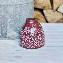 Bell Bottle Vase, Art Wildflower Textured Cherry Blossoms Motif - thumbnail 3