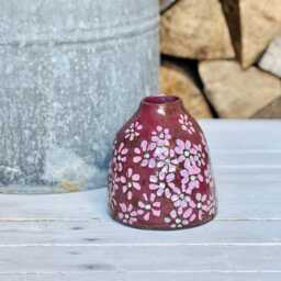 Bell Bottle Vase, Art Wildflower Textured Cherry Blossoms Motif - thumbnail 2