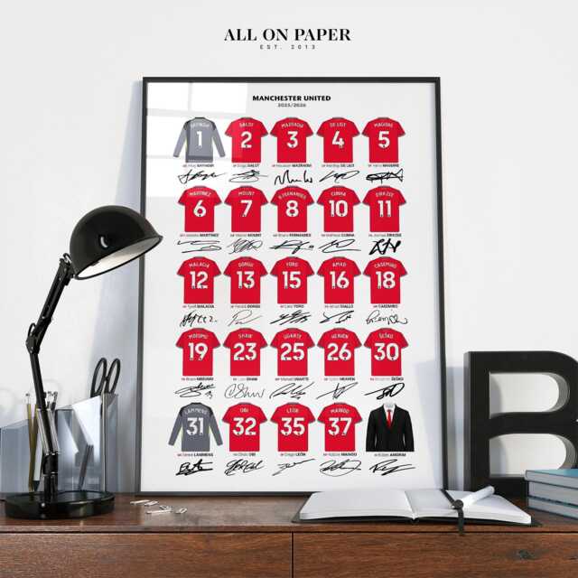 2025/2026 Football Squad Hand Drawn Shirt Art Print Minimalist Collection Poster - image 1