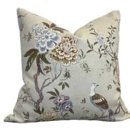 G.p & J Baker Oriental Bird Olive & Stone Double Sided Cushion Cover Pillow - thumbnail 2