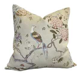 G.p & J Baker Oriental Bird Olive & Stone Double Sided Cushion Cover Pillow