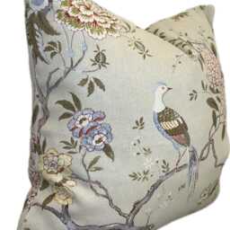 G.p & J Baker Oriental Bird Olive & Stone Double Sided Cushion Cover Pillow - thumbnail 3