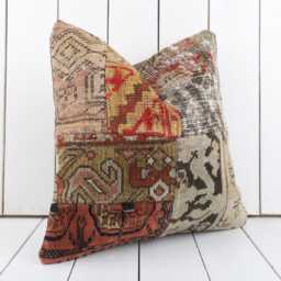 Vintage Turkish Kilim Pillow Cover 16 Inch Anatolian Cushion - thumbnail 3
