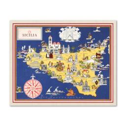Vintage Map Of Sicily, Sicilia Pictorial Illustration, Print, Old Map, Italy Lover Gift, Housewarming Gift - thumbnail 2