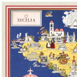 Vintage Map Of Sicily, Sicilia Pictorial Illustration, Print, Old Map, Italy Lover Gift, Housewarming Gift - thumbnail 3