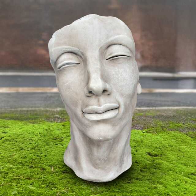 Massive Face Sculpture Abstract Figurine Concrete Head Statue Stone Bust Modern Garden Ornament Outdoor Cement Decor Yard Gift - image 1