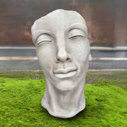 Massive Face Sculpture Abstract Figurine Concrete Head Statue Stone Bust Modern Garden Ornament Outdoor Cement Decor Yard Gift - thumbnail 1