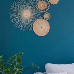 Woven Bamboo Wall Decor Set - Natural Rattan Sunburst Hanging Art - thumbnail 3