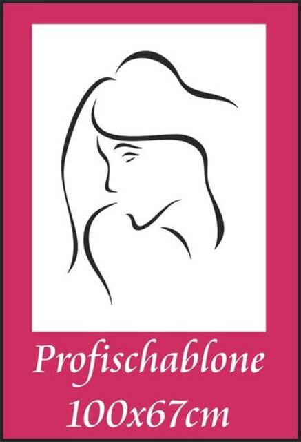 Wall Stencil, Painting Stencils, Wall Painting, Decoration, Modern Art - Woman's Head - 29 X 20 cm, 58 40 87 61 cm - image 1