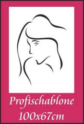 Wall Stencil, Painting Stencils, Wall Painting, Decoration, Modern Art - Woman's Head - 29 X 20 cm, 58 40 87 61 cm - thumbnail 1