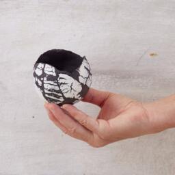 Small White & Black Modern Boho Chic Planter For Succulent - Indoor Plant Pot Wedding Table Decorative Centerpiece Or Giveaway - thumbnail 2
