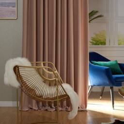 Pair Of Simon Pink Velvet Curtains, Silky Living Room Custom Curtains