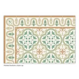 Linoleum Rug Printed With Green Tiles Pattern, Decorative Border. Art Mat PVC Mats & Rugs - thumbnail 3
