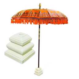 Bali Parasol Base Small Terrazzo White, 18Kg Garden Stand - thumbnail 2