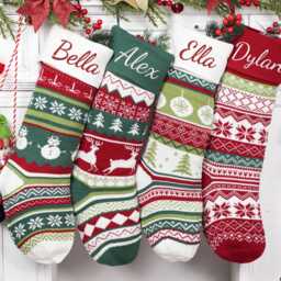 2025 Personalized Christmas Stocking, Embroidered Family Knit Stocking, Custom Name Xmas Stocking, Xmas Stockings For Family, Holiday Decor - thumbnail 3