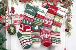 2025 Personalized Christmas Stocking, Embroidered Family Knit Stocking, Custom Name Xmas Stocking, Xmas Stockings For Family, Holiday Decor - thumbnail 1