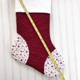 Personalized Quilted Christmas Stocking, Patchwork Design, Farmhouse Decor - thumbnail 4
