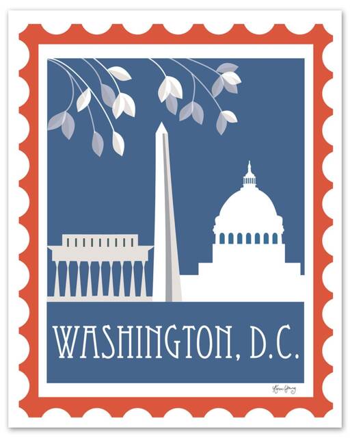 Washington Dc Print, Map, Vertical Dc, Dc Wall Decor, Gift, Nursery, Office Print, Flag, Design, Art -style E8-O-Dc2 - image 1