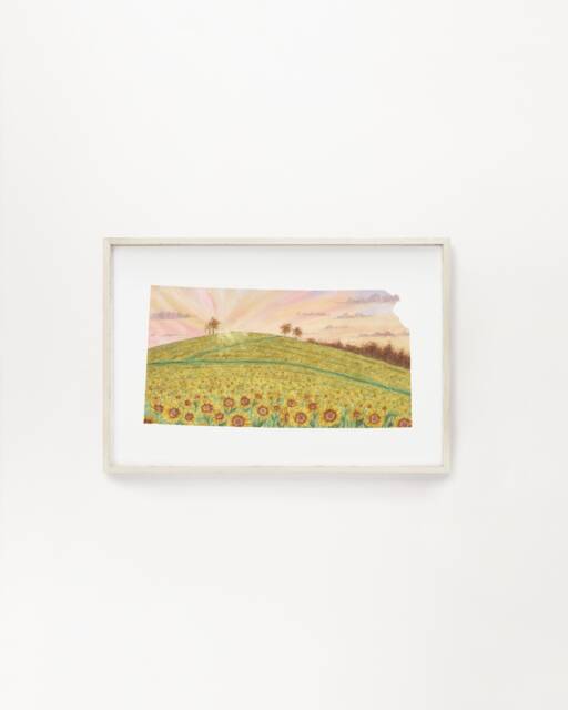 Kansas Sunflower Field Watercolor Art Print - image 1