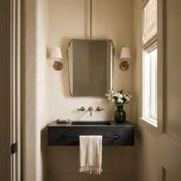 Suspended Rectangle Brass Mirror - Ceiling Hanging - thumbnail 3