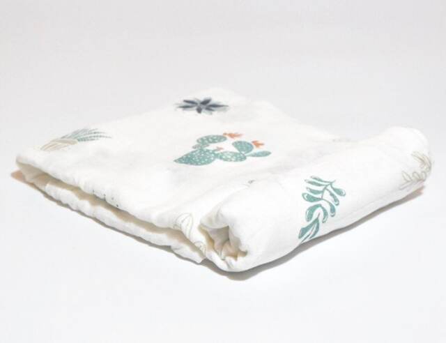 Organic Bamboo Cactus & Succulent Muslin Baby Swaddle Blanket - image 1