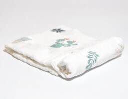Organic Bamboo Cactus & Succulent Muslin Baby Swaddle Blanket