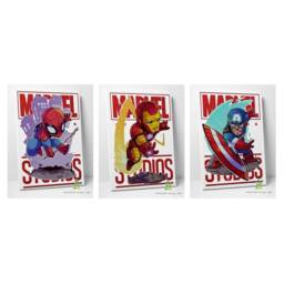 Superhero Chibi Canvas Art Children Kids Nursery Wall Print Picture Home Decor - thumbnail 1