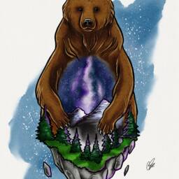 Nordic Spirit Animals Art Print Set Aurora Borealis Totem - thumbnail 3